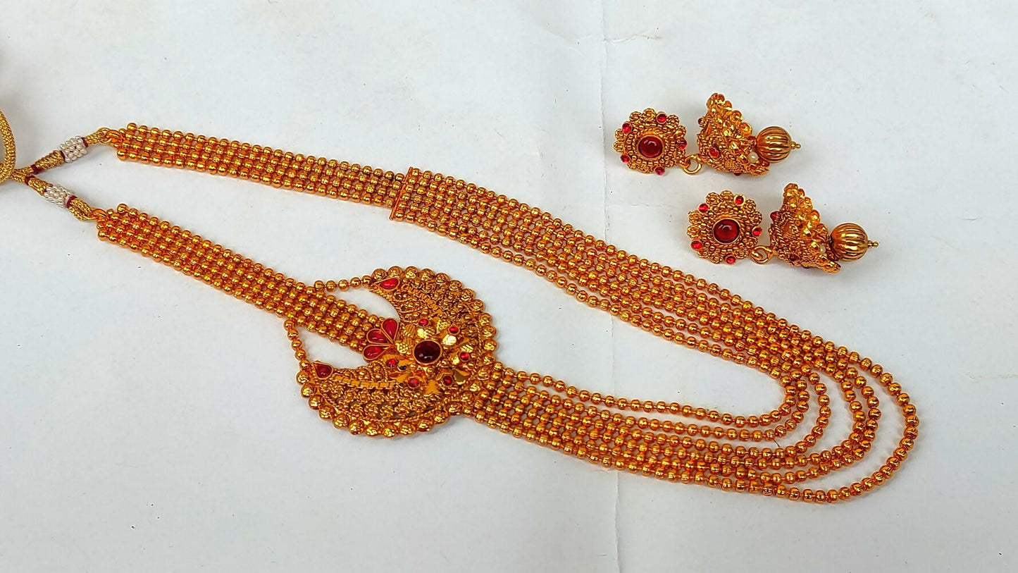 Kemp Layer Pink Necklace Set - Mokshi Collections