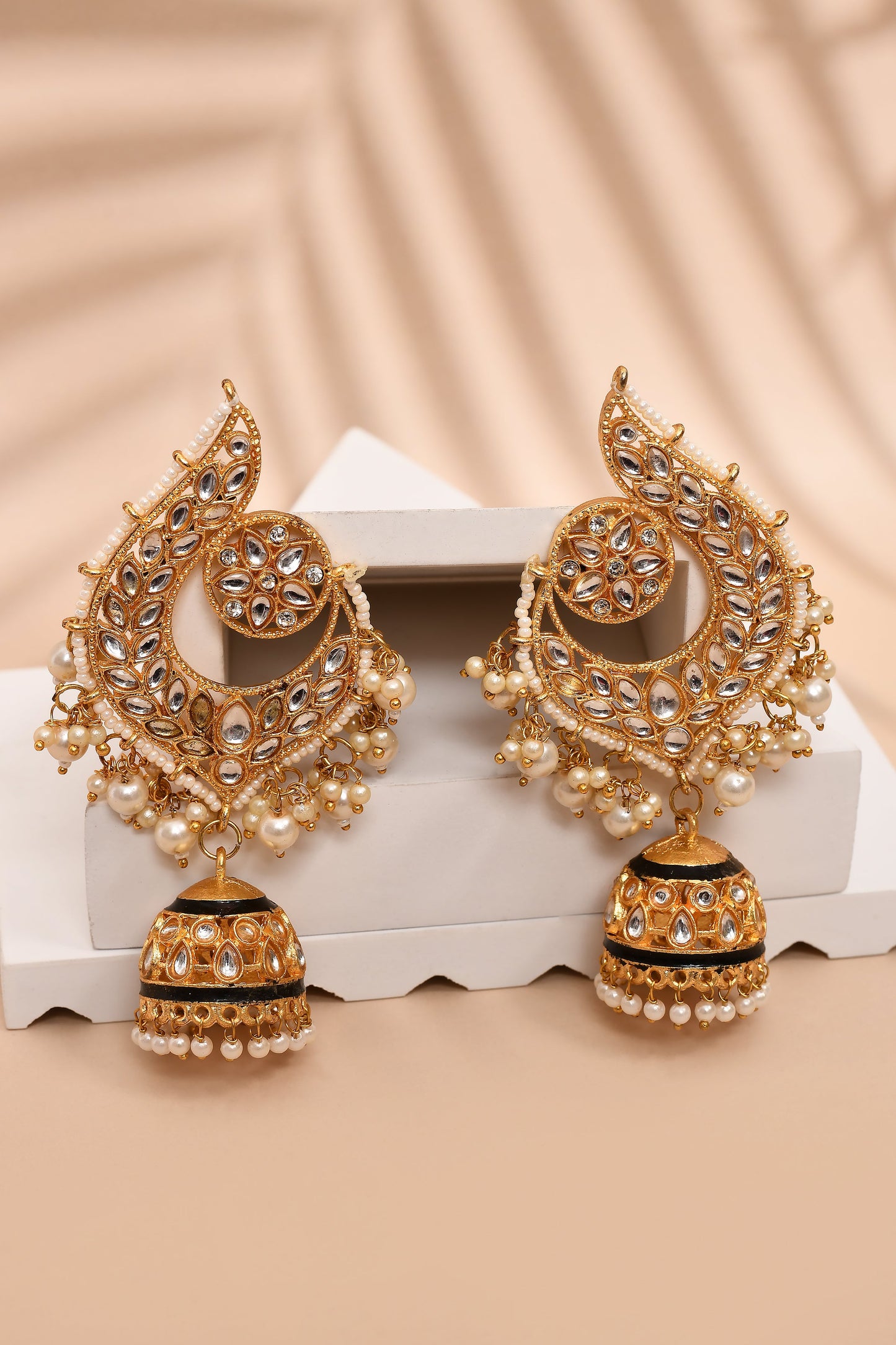 Peacock Black Jhumki Drop Earrings for Womens by House of Ree | Swadesiicart