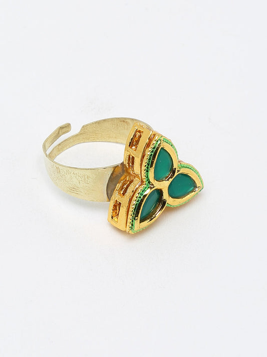 Kundan Ring - Ruby Raang | Swadesiicart