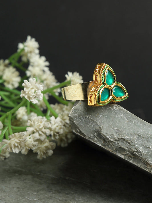 Kundan Ring - Ruby Raang | Swadesiicart