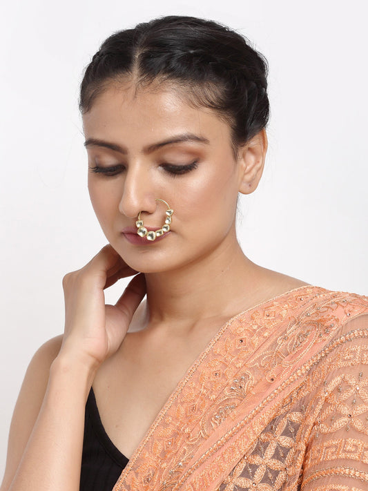 Kundan Nose Ring - Ruby Raang | Swadesiicart