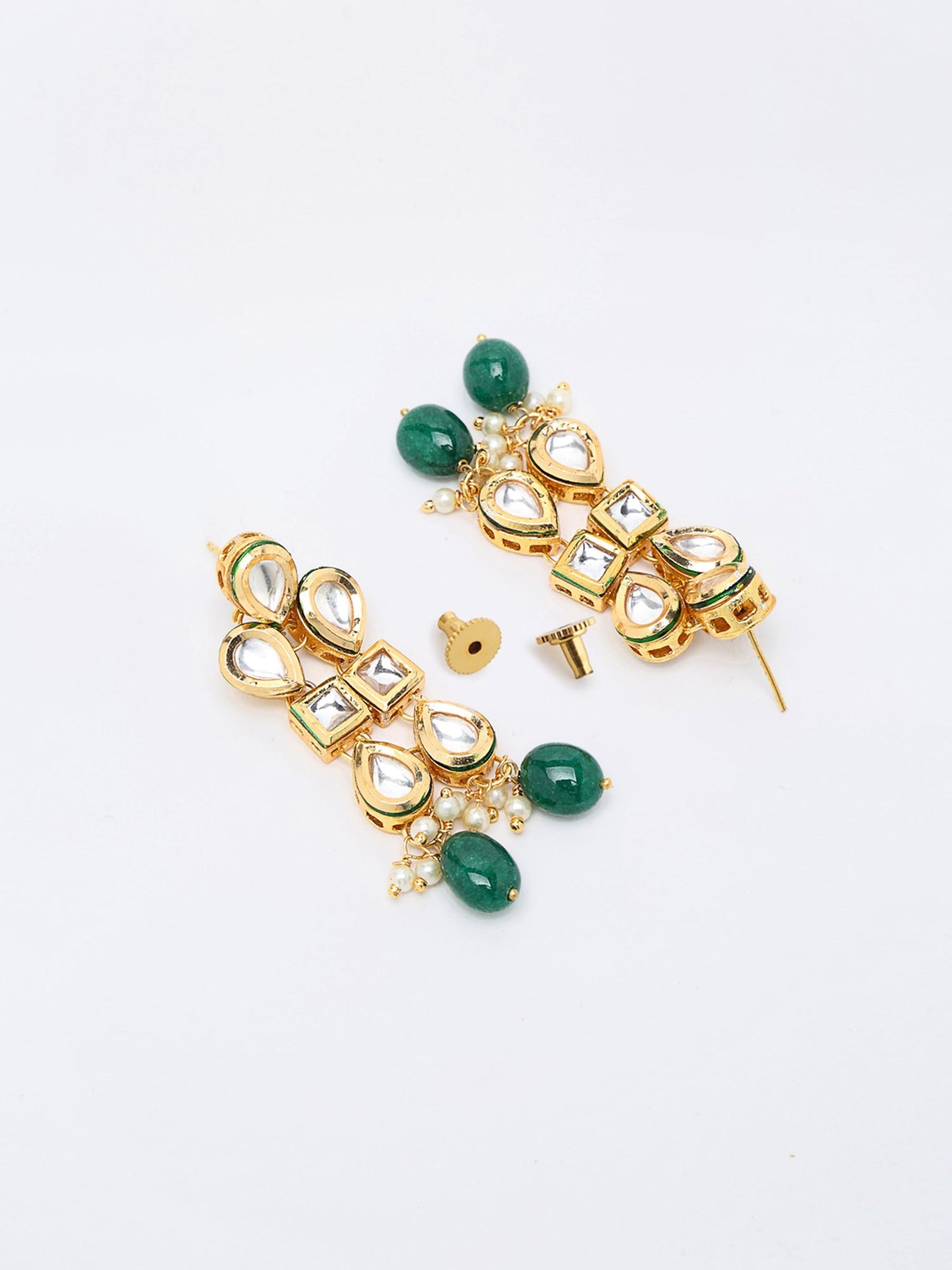 Stone Kundan Choker With Earrings - Ruby Raang | Swadesiicart