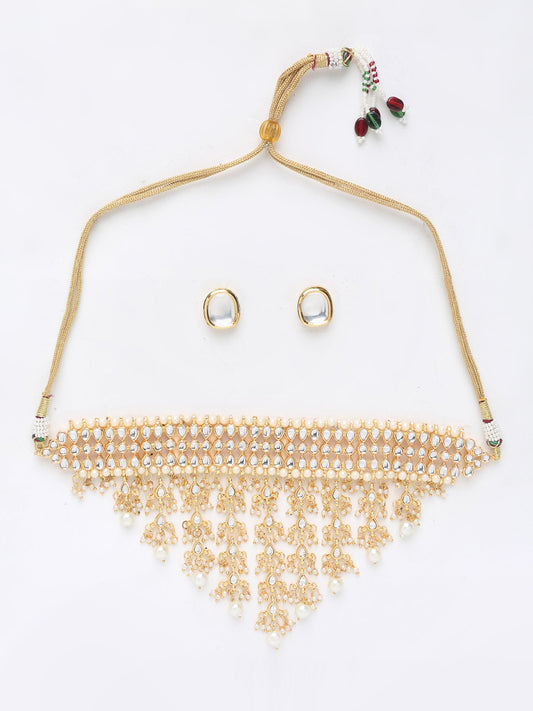 Kundan Choker With Studs - Ruby Raang | Swadesiicart