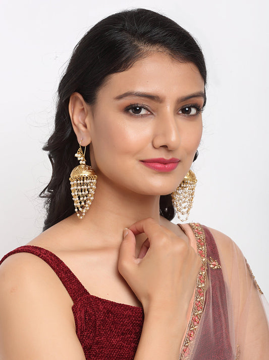 Pearl Jhumkay - Ruby Raang | Swadesiicart