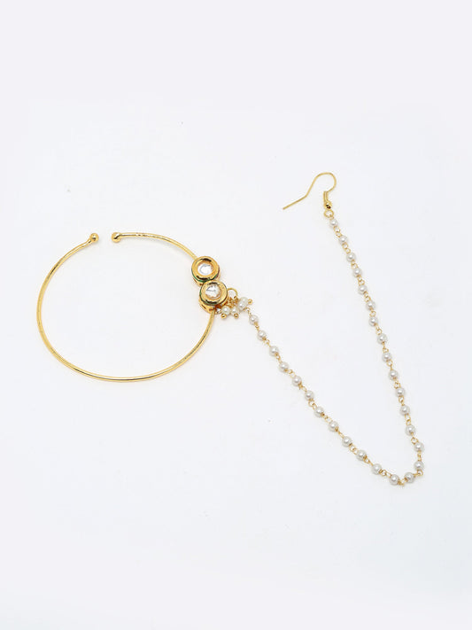Double Kundan Nose Ring - Ruby Raang | Swadesiicart