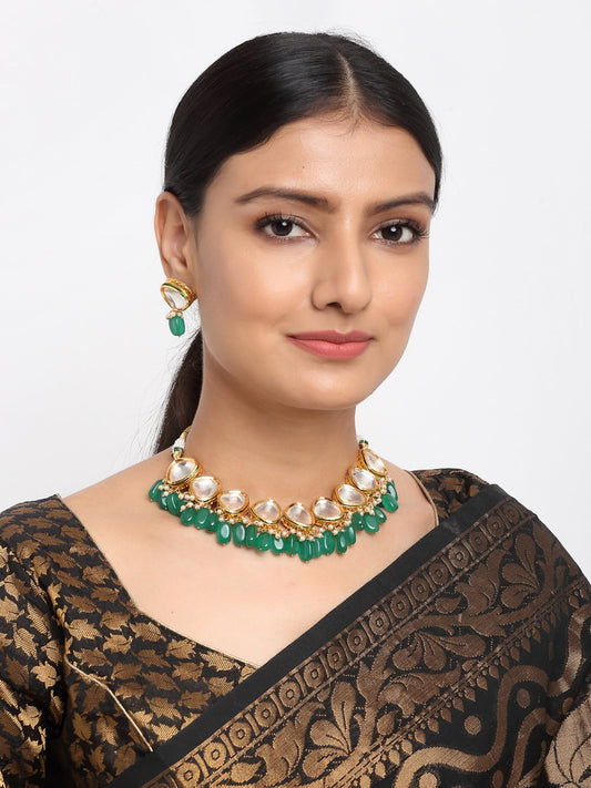 Kundan Choker With Studs - Ruby Raang | Swadesiicart