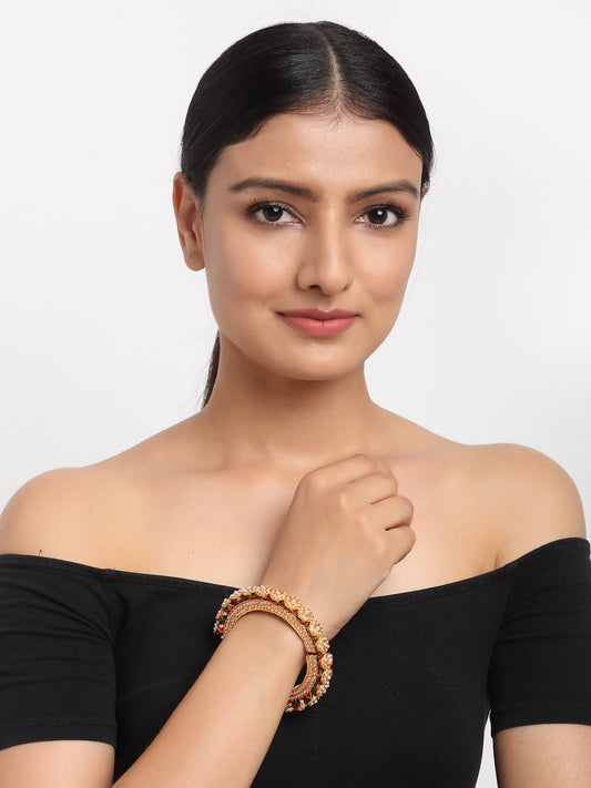 Pearl Embellished Bangle - Ruby Raang - Distacart