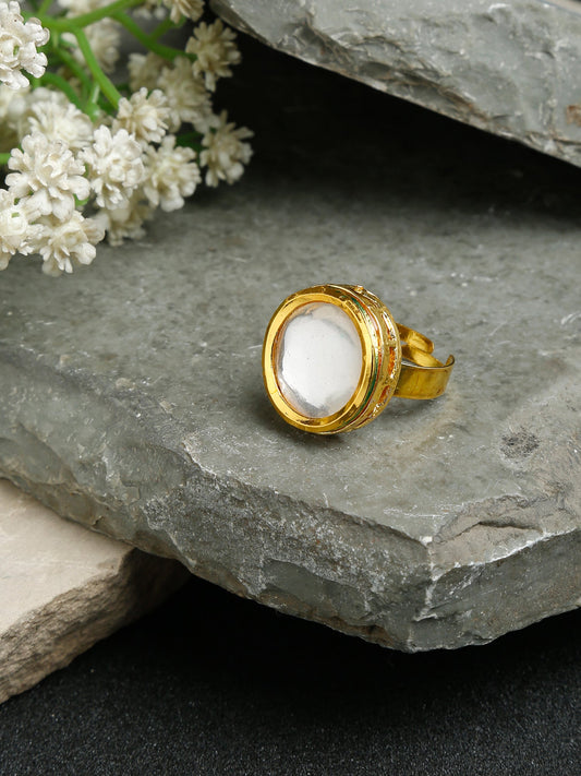 Kundan Ring - Ruby Raang | Swadesiicart