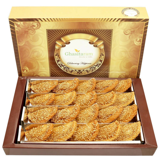 Ghasitaram Holi Sweets - Roasted Til/ Sesame Gujiya | Swadesiicart