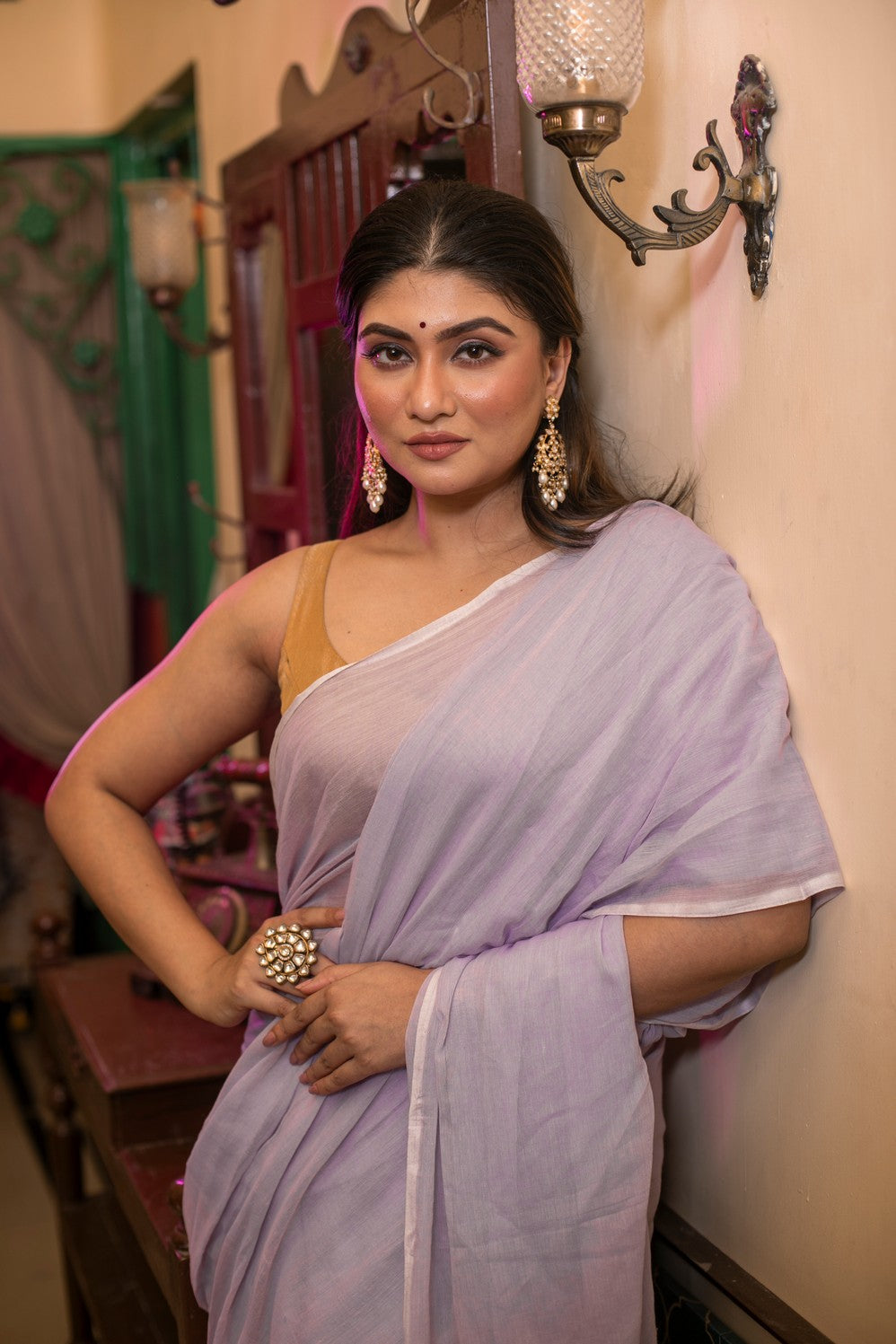 Very Much Indian Mastaani - Pure Mul Cotton Handloom Swadesiicart - Lilac