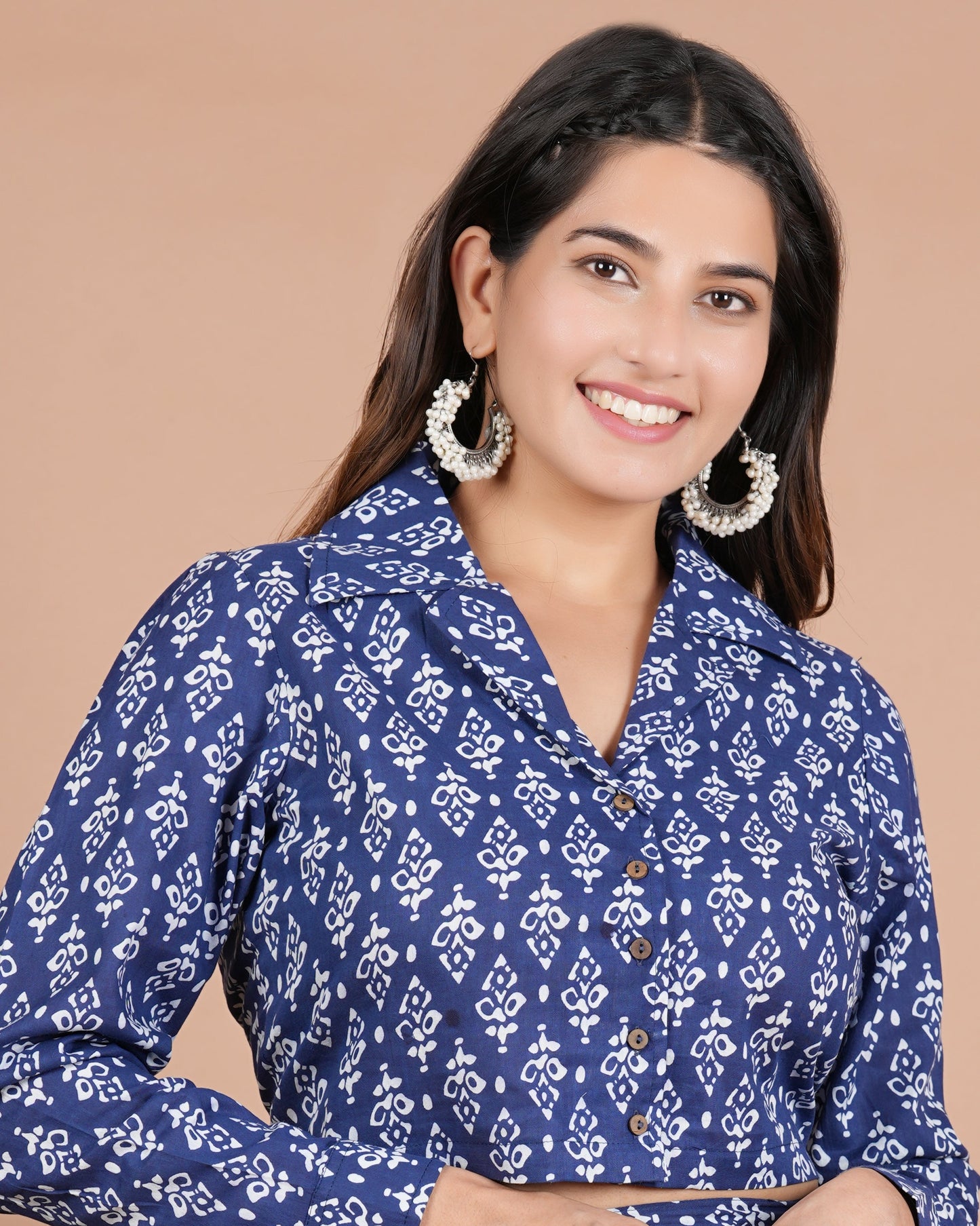 House of RP Women Indigo Cotton Print Co-Ords Sets - Swadesiicart