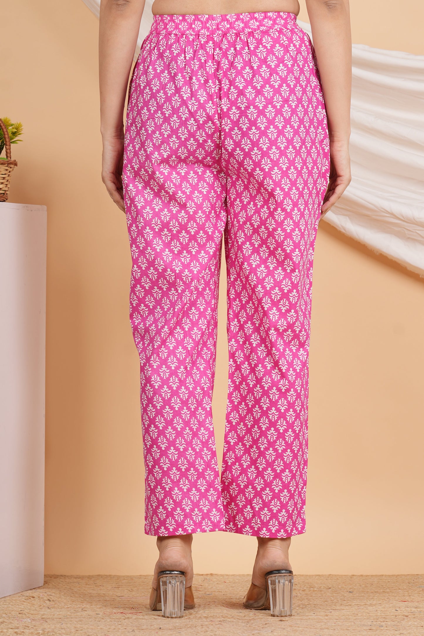House of RP Women Pink Cotton casual Trouser | Swadesiicart