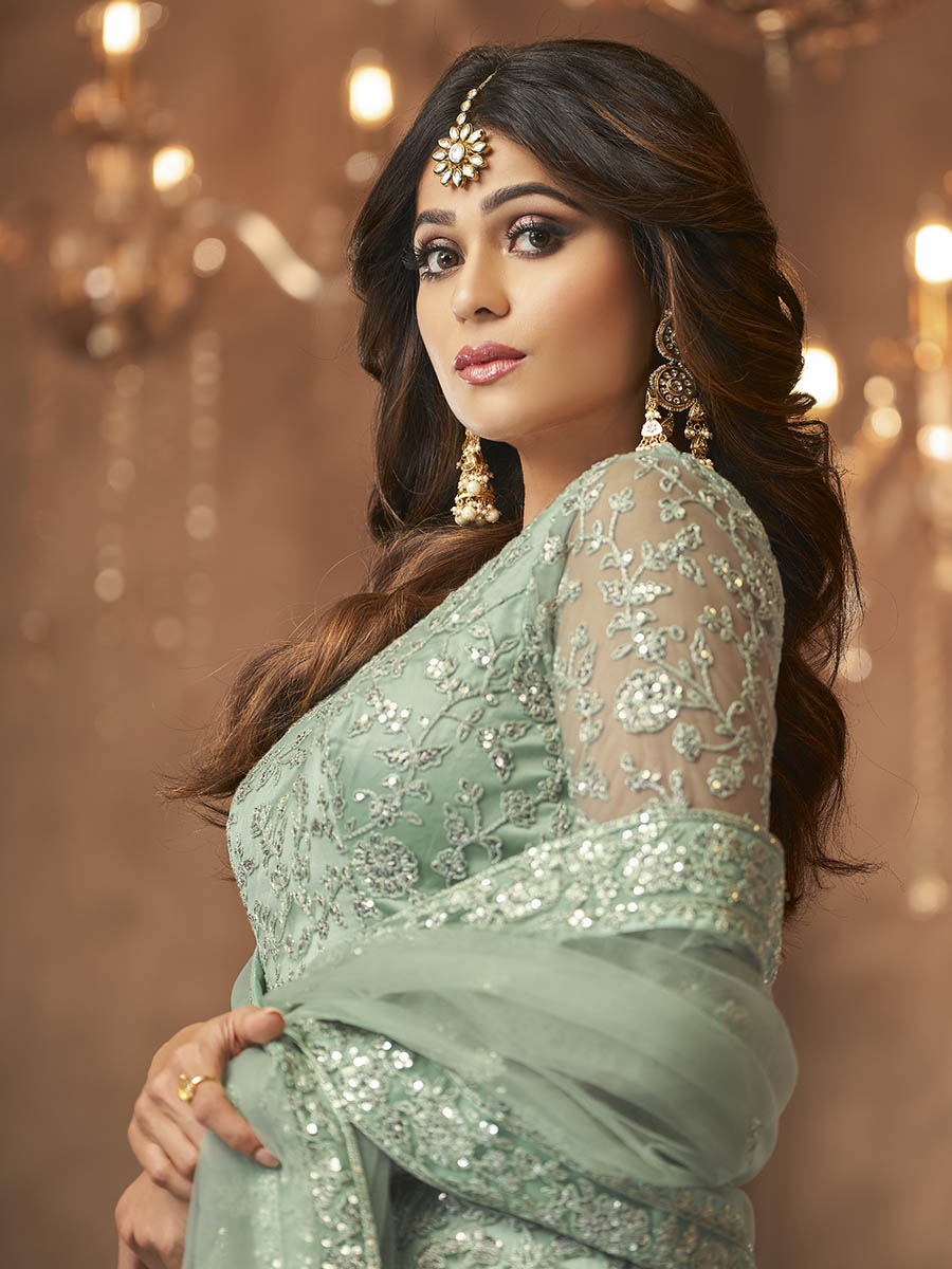 Myra Sea Green Heavy Embroidered Anarkali Suit | Swadesiicart