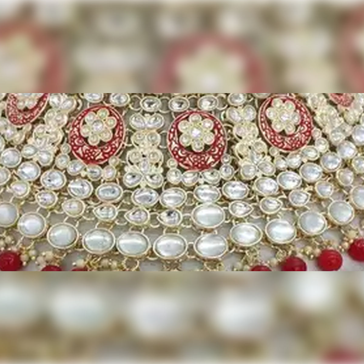 Jewel City Royal Kundan Choker Set with Magenta Beads - Traditional Indian Wedding Jewelry Set with Earrings and Tikka | Swadesiicart