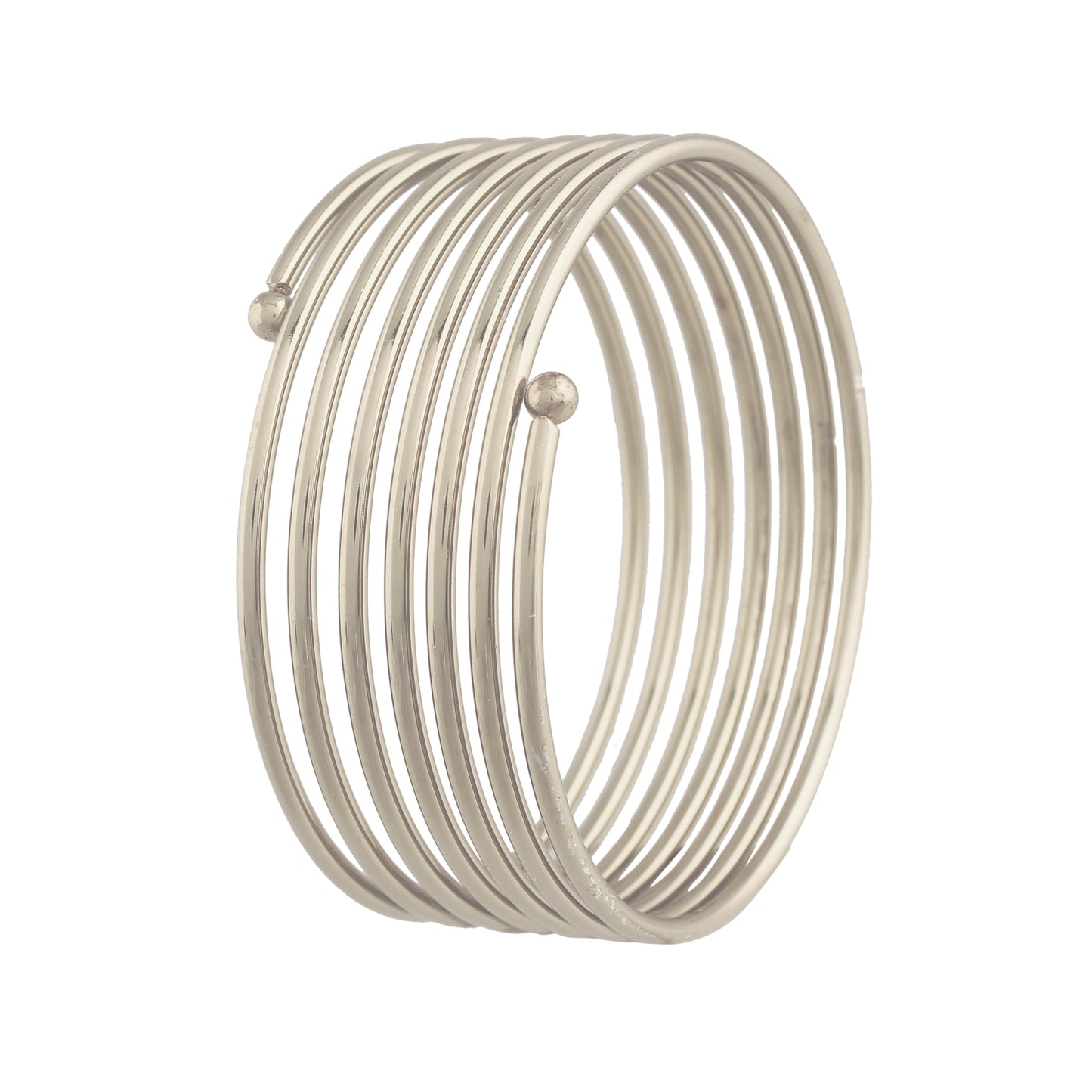 18k Rhodium Plated Spring Kada Bangles for Women - Wahe Jewels - Swadesiicart