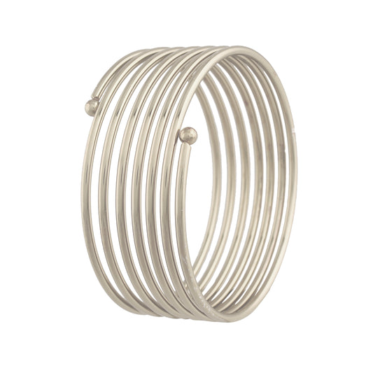 18k Rhodium Plated Spring Kada Bangles for Women - Wahe Jewels