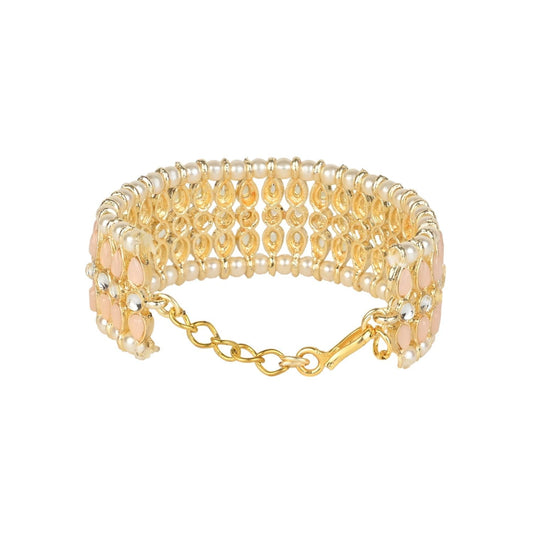Gold-Polished Traditional Ethnic Adjustable Bracelet For Women & Girls - Wahe Jewels - Swadesiicart