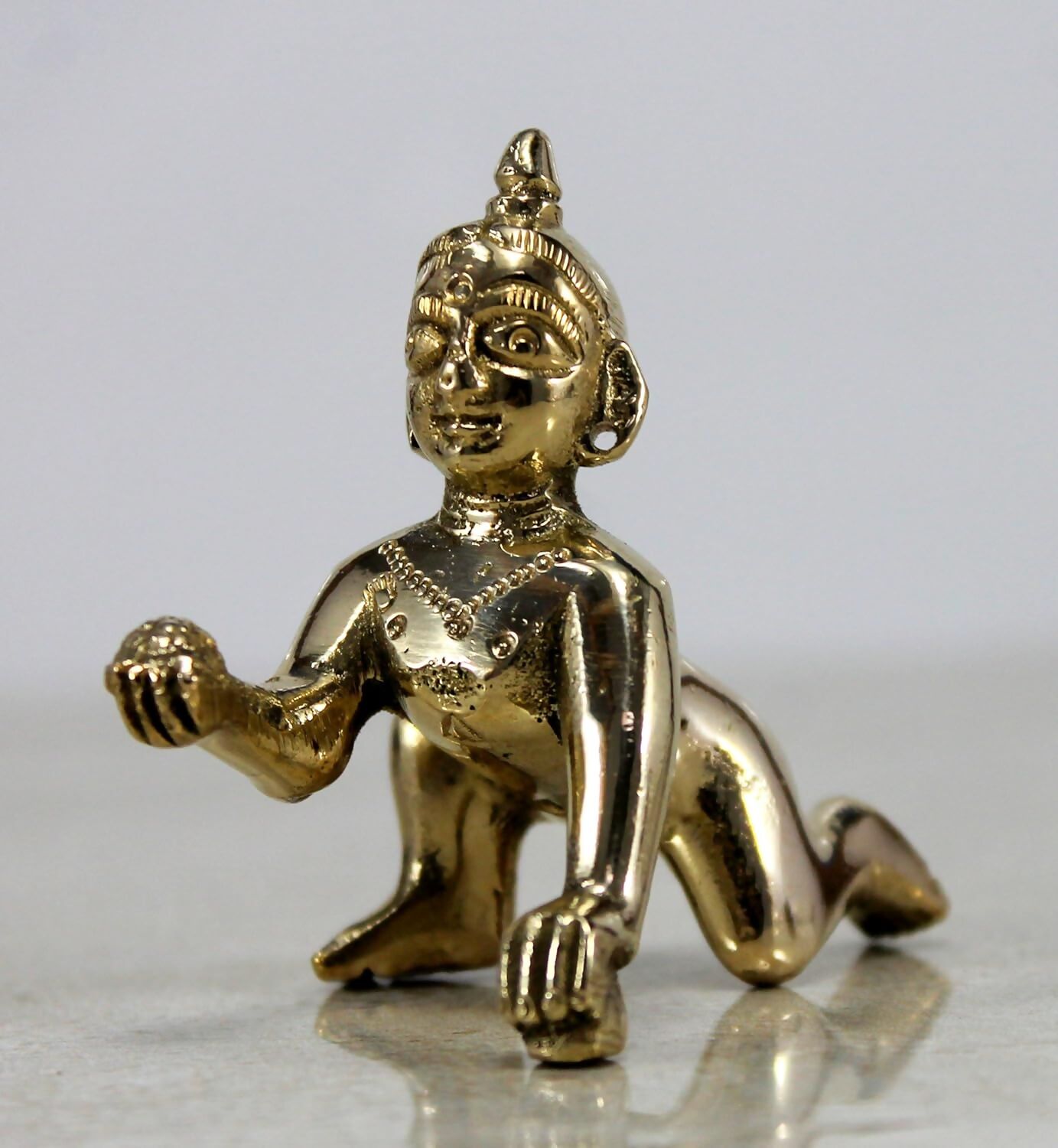 StonKraft Brass Laddoo Gopal Baby Krishna Murti Idol - Swadesiicart