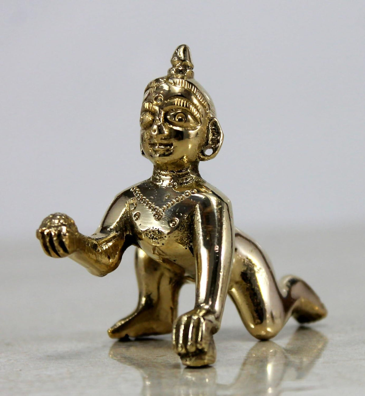 StonKraft Brass Laddoo Gopal Baby Krishna Murti Idol