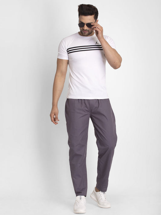 Jainish Men's Grey Solid Cotton Track Pants ( JOG 011Grey ) - Swadesiicart