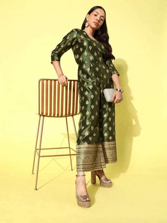 Ahalyaa Printed Basic Jumpsuit | Swadesiicart