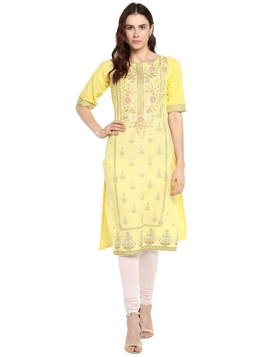 Ahalyaa Womens Cotton Straight Kurta | Swadesiicart