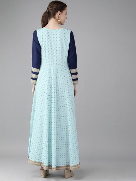 Ahalyaa Printed Half Circle kurta | Swadesiicart