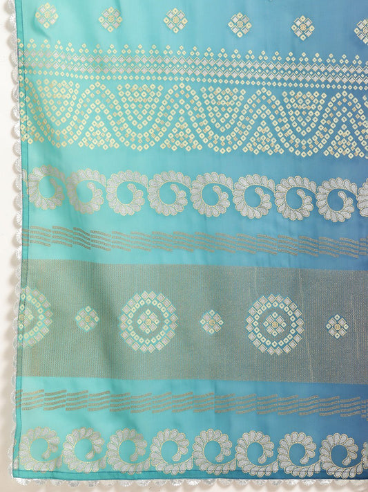 Ahalyaa Regular Pure Cotton Kurta With Palazzos & Dupatta | Swadesiicart