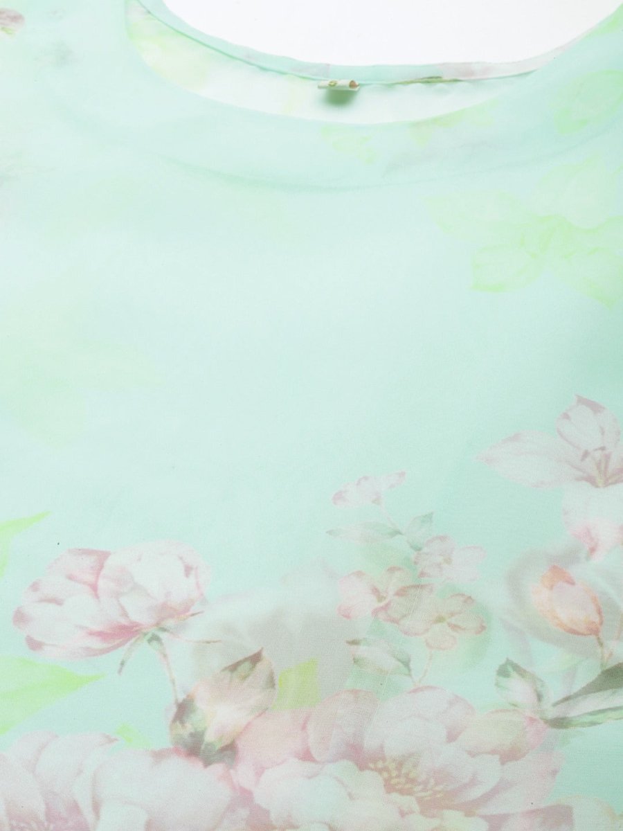 Ahalyaa Women Pastel Floral Summer Kurta | Swadesiicart
