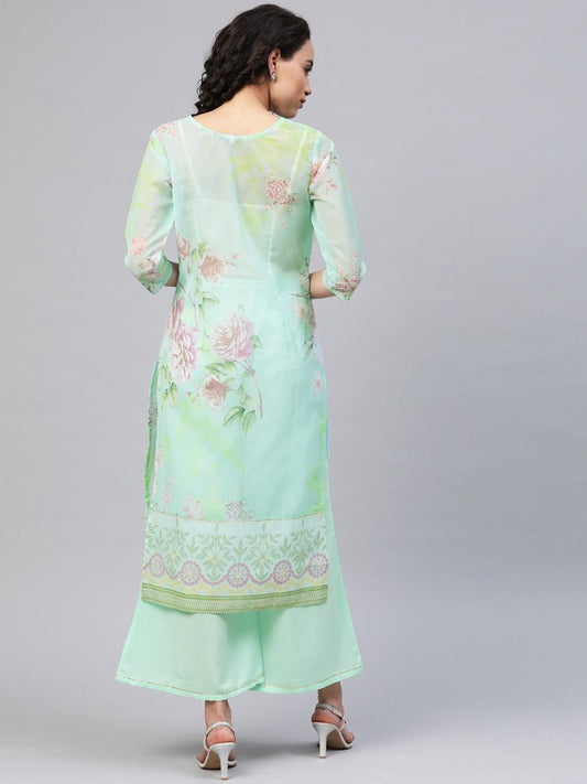 Ahalyaa Women Pastel Floral Summer Kurta | Swadesiicart