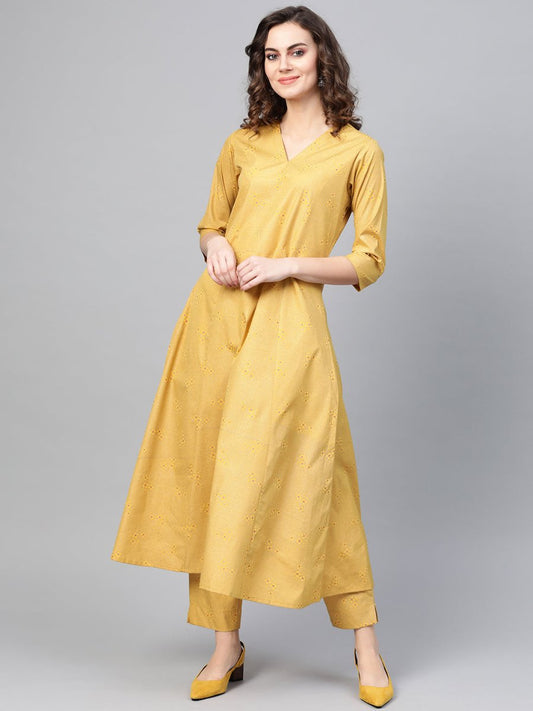 Ahalyaa Women A-Line Crepe Kurta With Pant | Swadesiicart