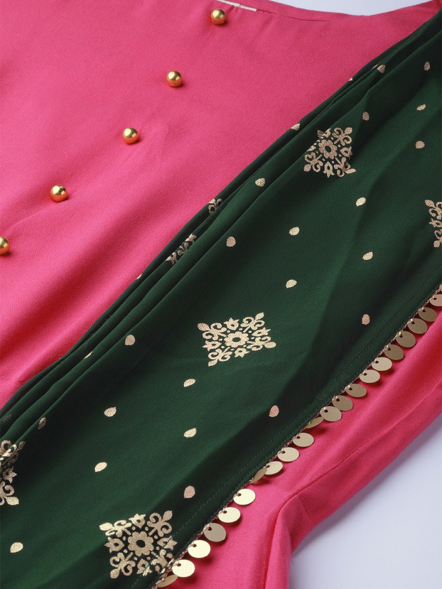 Ahalyaa Dark Pink Women's Gown | Swadesiicart