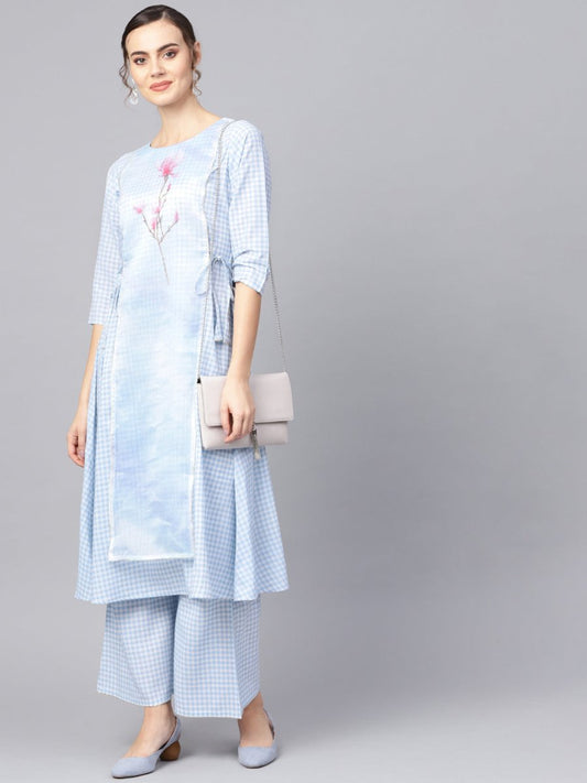 Ahalyaa Printed A Line Beautiful kurta with Palazzo for Women | Swadesiicart