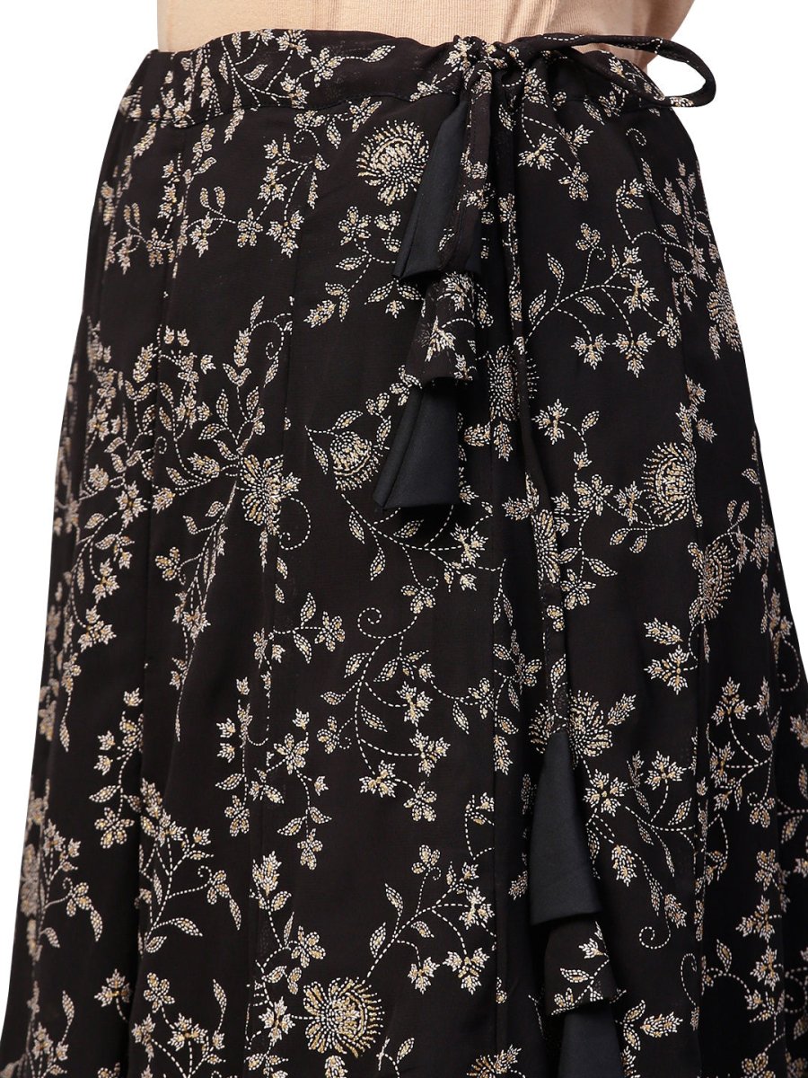 Ahalyaa Indowestern Black Shirt With Skirt Set | Swadesiicart