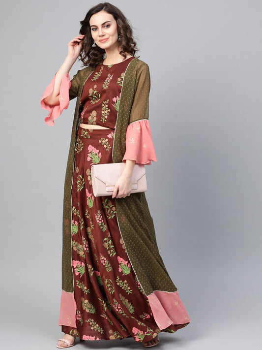 Ahalyaa Women Beautiful Printed Indo Western Set | Swadesiicart