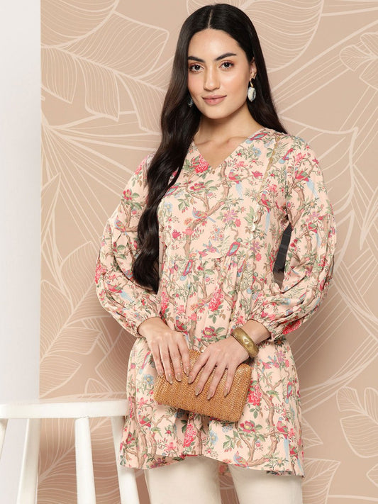 Ahalyaa Floral Printed Tunic | Swadesiicart