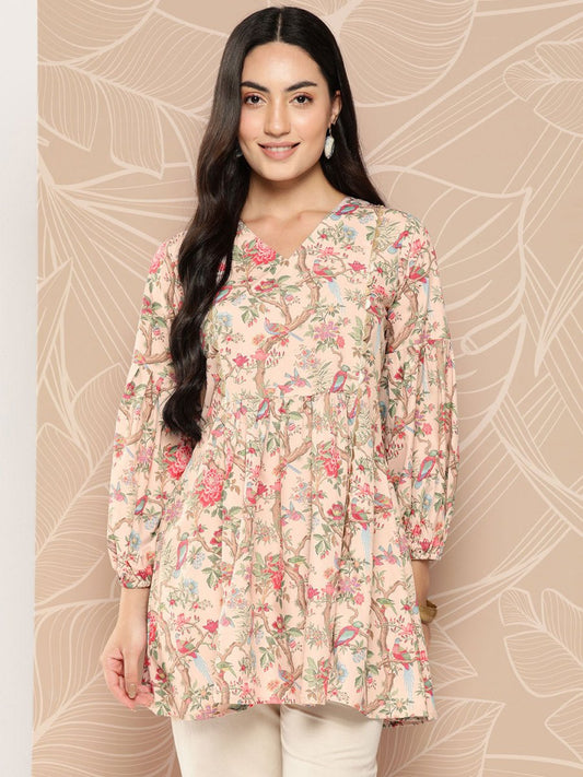Ahalyaa Floral Printed Tunic | Swadesiicart