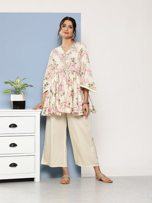 Ahalyaa Women Floral Print Crepe Co-Ords - Swadesiicart