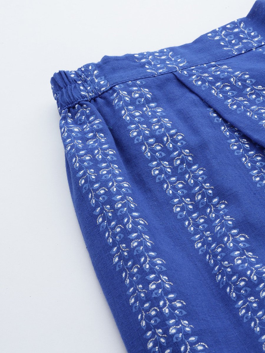 Ahalyaa Printed Pure Cotton Tunic With Palazzos | Swadesiicart