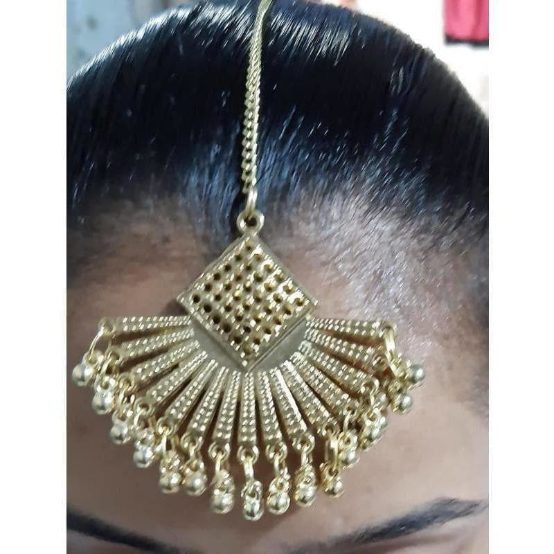 MS Fashion India Gold-Polished Bridal Maang Tikka | Swadesiicart