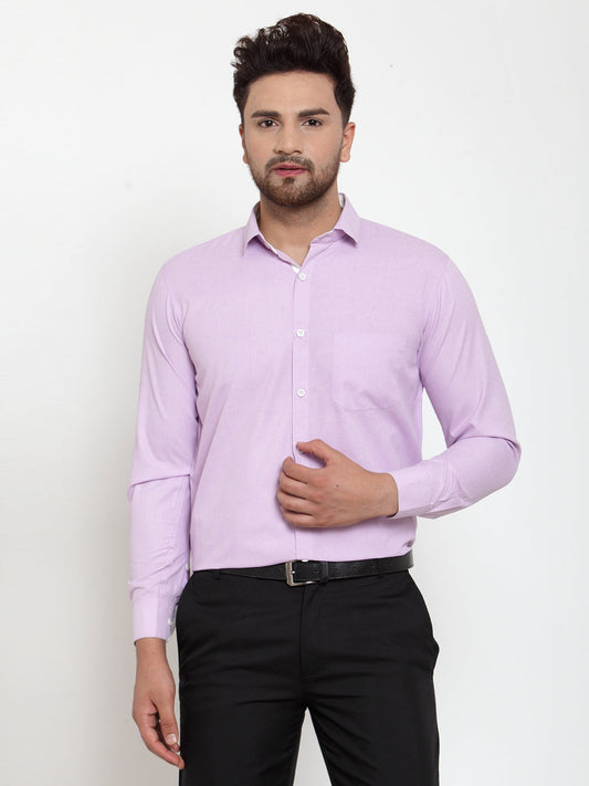 Jainish Light-Purple Formal Shirt with white detailing ( SF 419Light-Purple ) | Swadesiicart