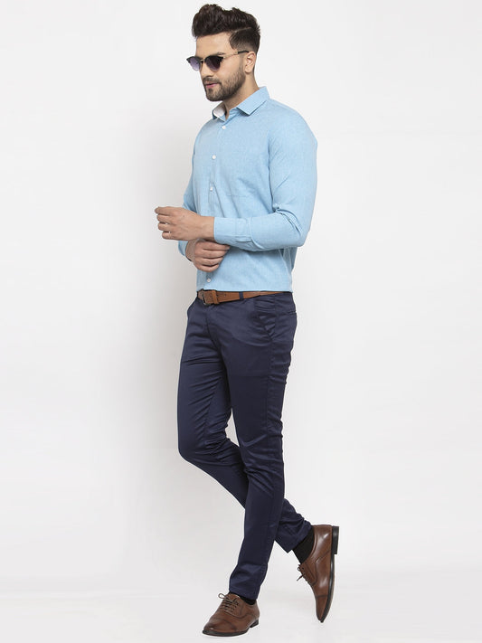 Jainish Pista Green Formal Shirt with white detailing ( SF 419Pista ) | Swadesiicart