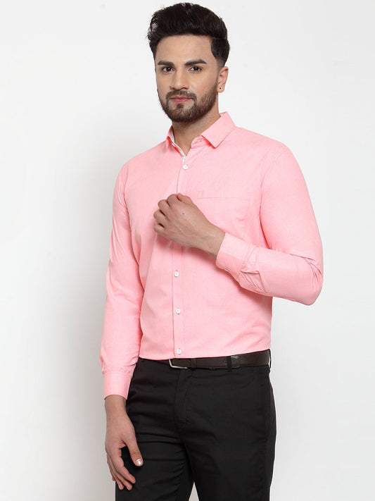 Jainish Red Formal Shirt with white detailing ( SF 419Red ) | Swadesiicart