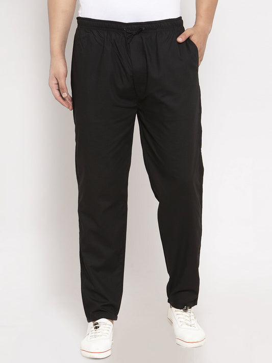 Jainish Men Black Solid Track Pants ( JOG 011Blackxxx ) - Swadesiicart