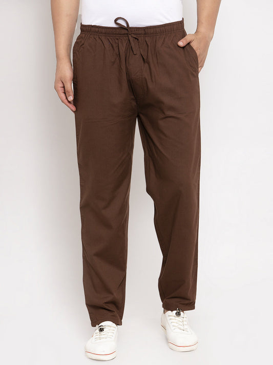 Jainish Men's Brown Solid Cotton Track Pants ( JOG 011Coffee ) - Swadesiicart