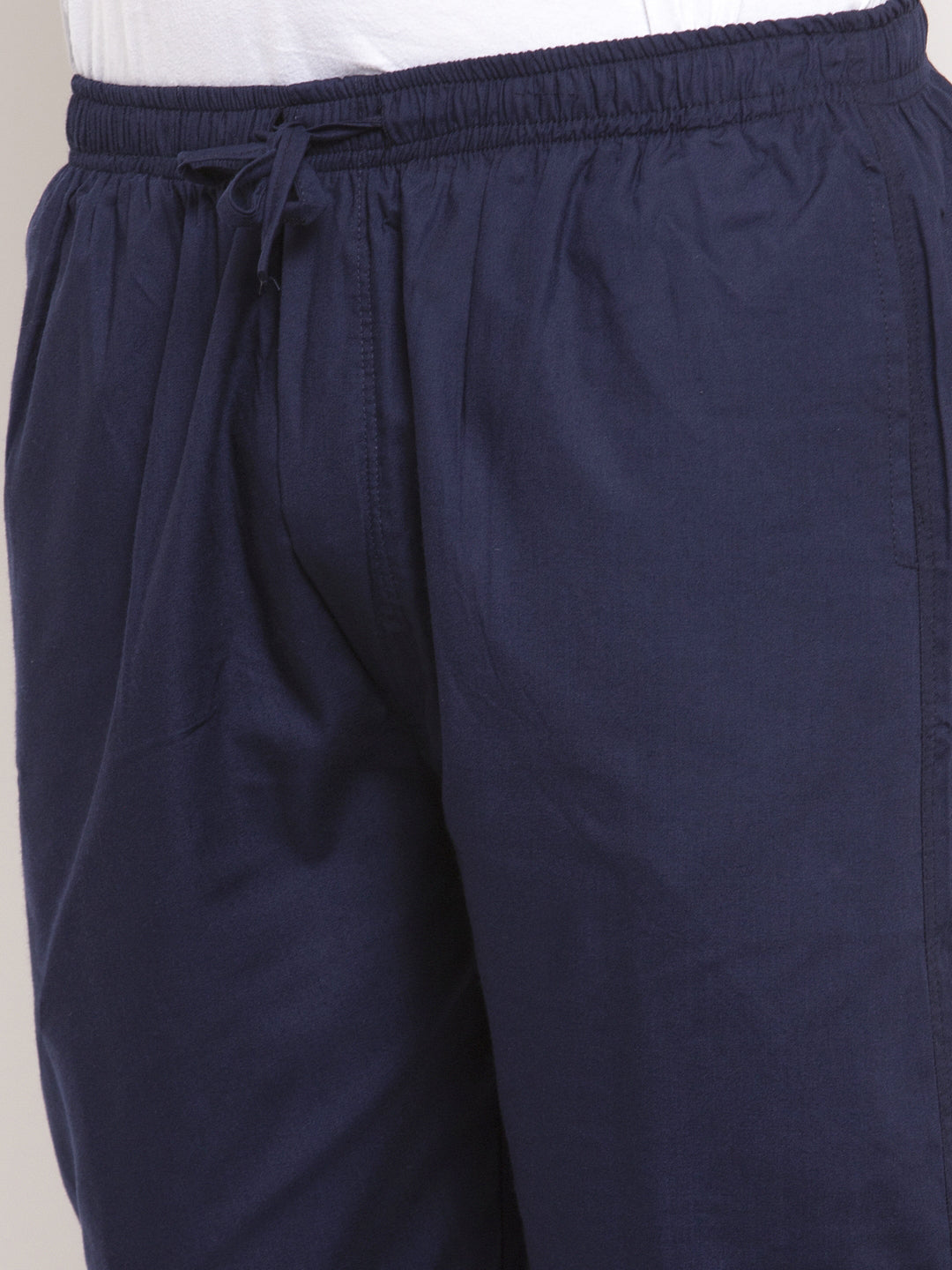 Jainish Men's Navy Blue Solid Cotton Track Pants ( JOG 011Navy ) - Swadesiicart