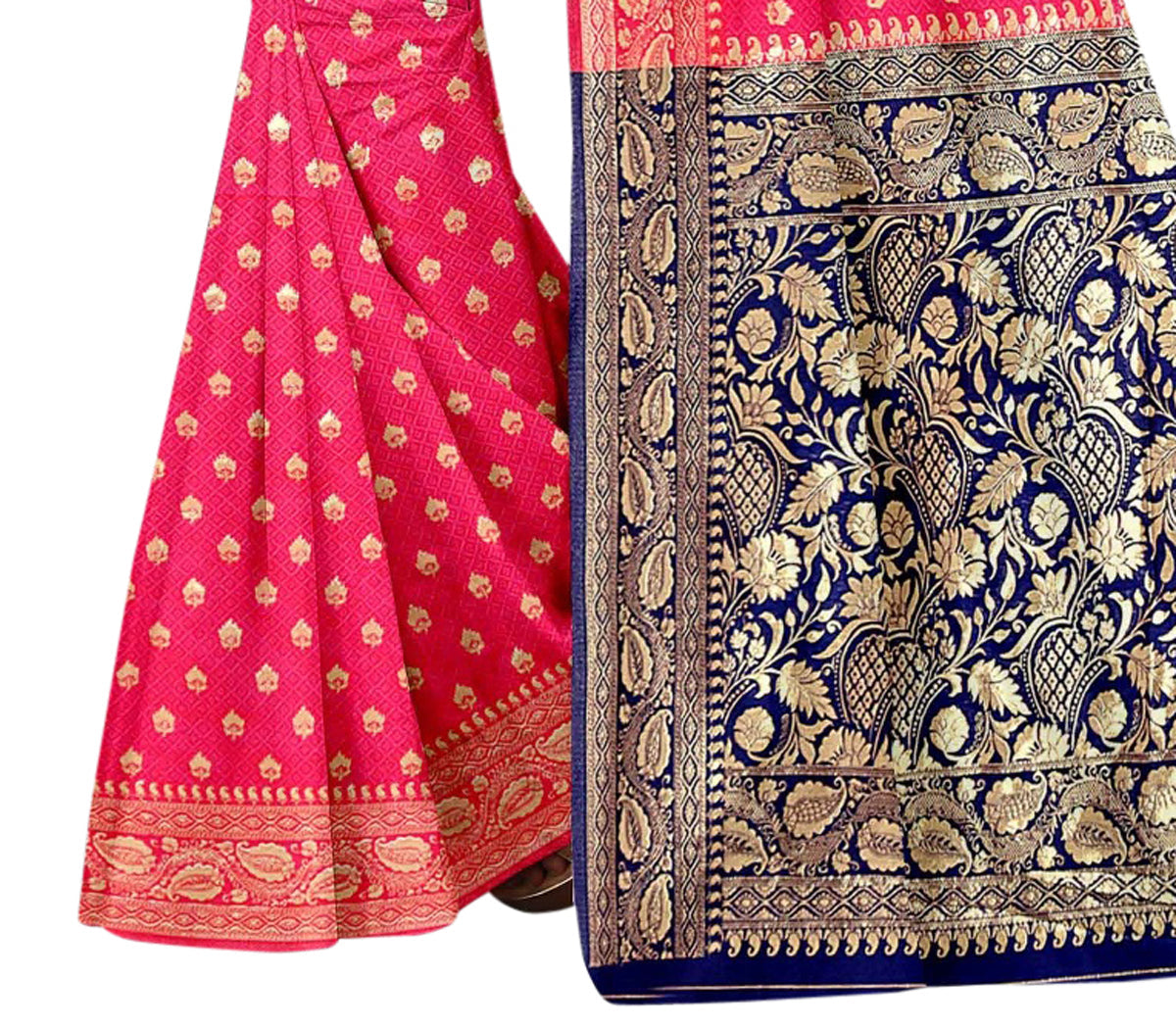 Vamika Pink Weaving Banarasi Jacquard Saree | Swadesiicart