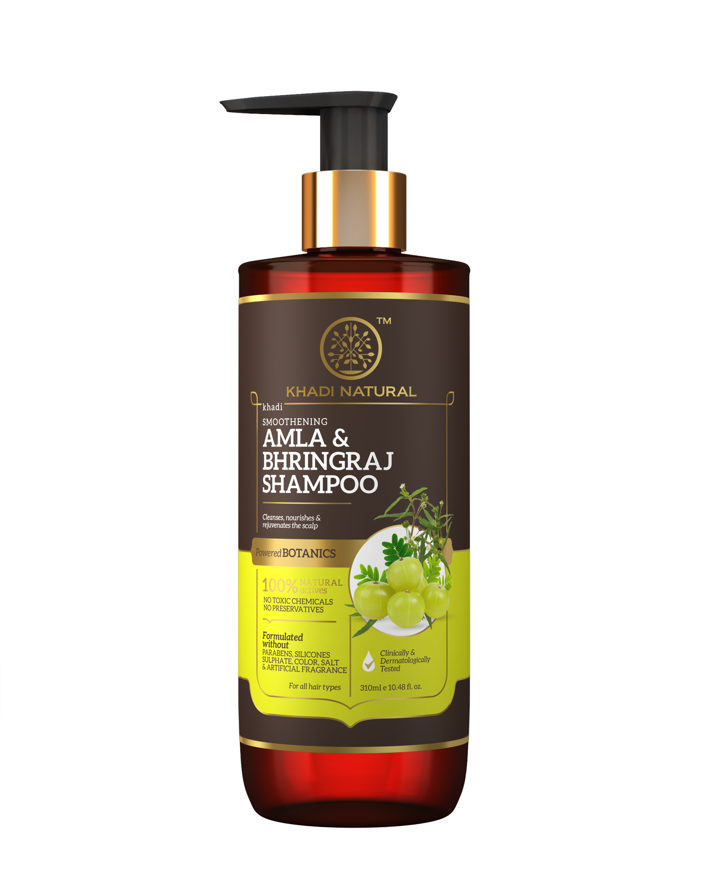 Khadi Natural Amla & Bhringraj Hair Cleanser - SLS, Parabens, Color, Salt & Artificial Fragrance Free - 310ml