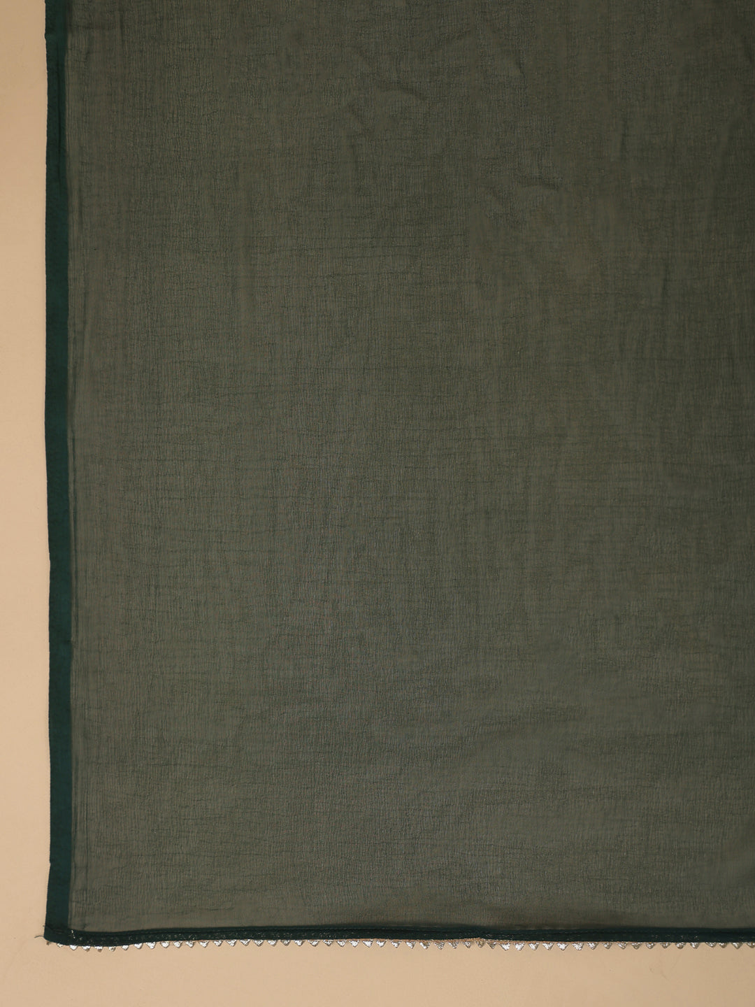Janasya Straight Magics Slub Dark Green Yoke Embroidery Round Neck Kurta,Bottom & Dupatta | Swadesiicart