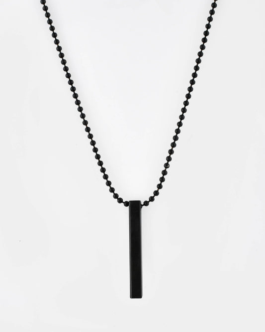 VOJ Women Black -Toned Stainless Steel Rhodium Plated Chain With Pendant Beads Chain